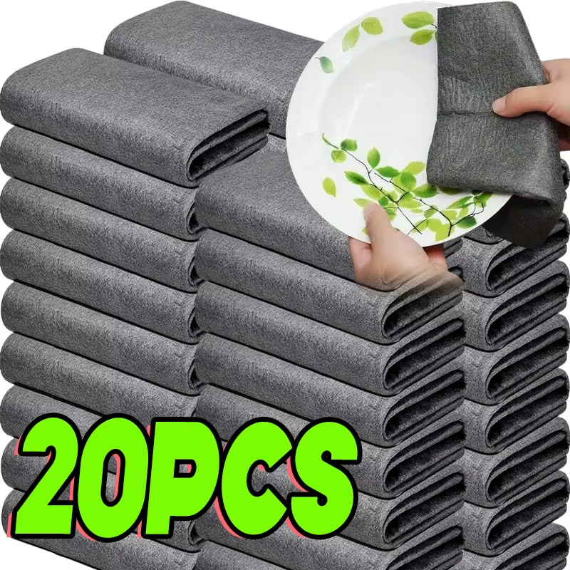1/20PCS Magic Cleaning Cloths Reusable Microfiber Washing Rags Car Window Mirror Wipe Towels Rag Household Kitchen Clean Tools