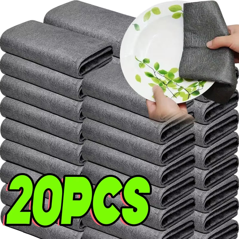 1/20PCS Magic Cleaning Cloths Reusable Microfiber Washing Rags Car Window Mirror Wipe Towels Rag Household Kitchen Clean Tools